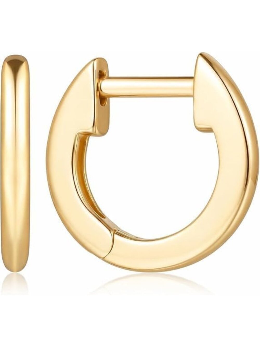 Minimalist 14K Gold Huggie Hoop Earrings for Women - Small, Elegant & Chic
